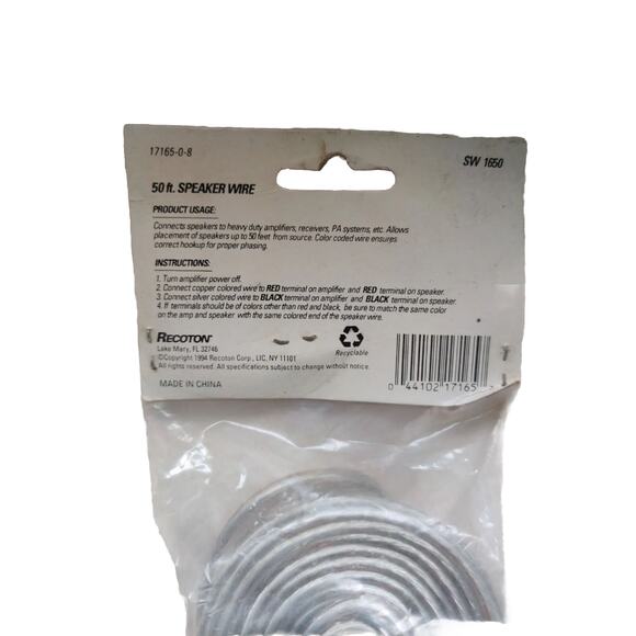 SW1650 Digital Audio Speaker Wire 16 AWG 50 ft.Recoton New In Original Package - Picture 4 of 4